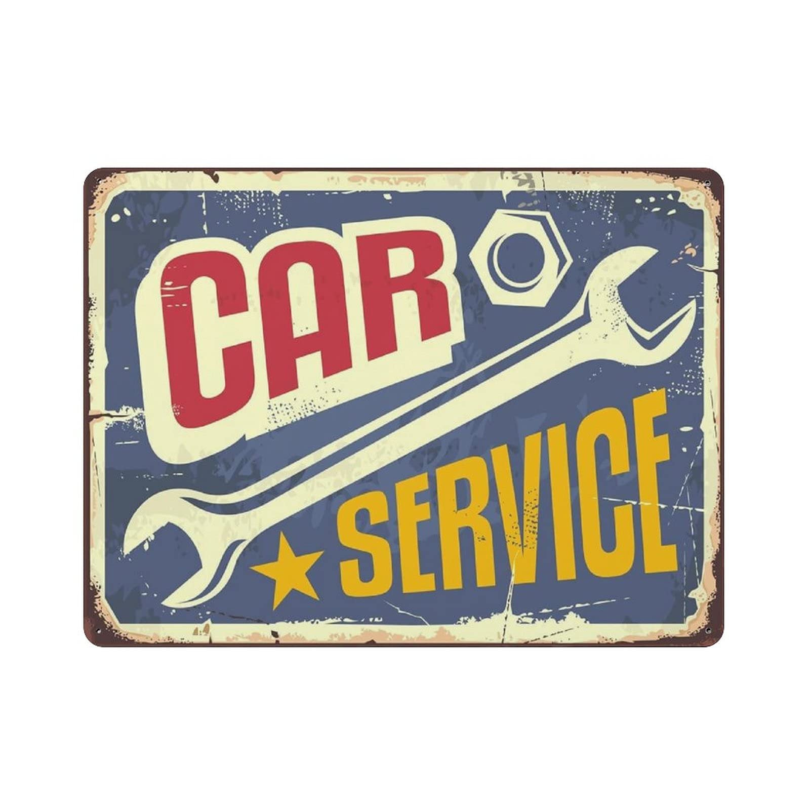 Car Service Garage Metal Signs, Fun Poster For Bar Kitchen Cafe Farmhouse Wall Decor 12x16 inch