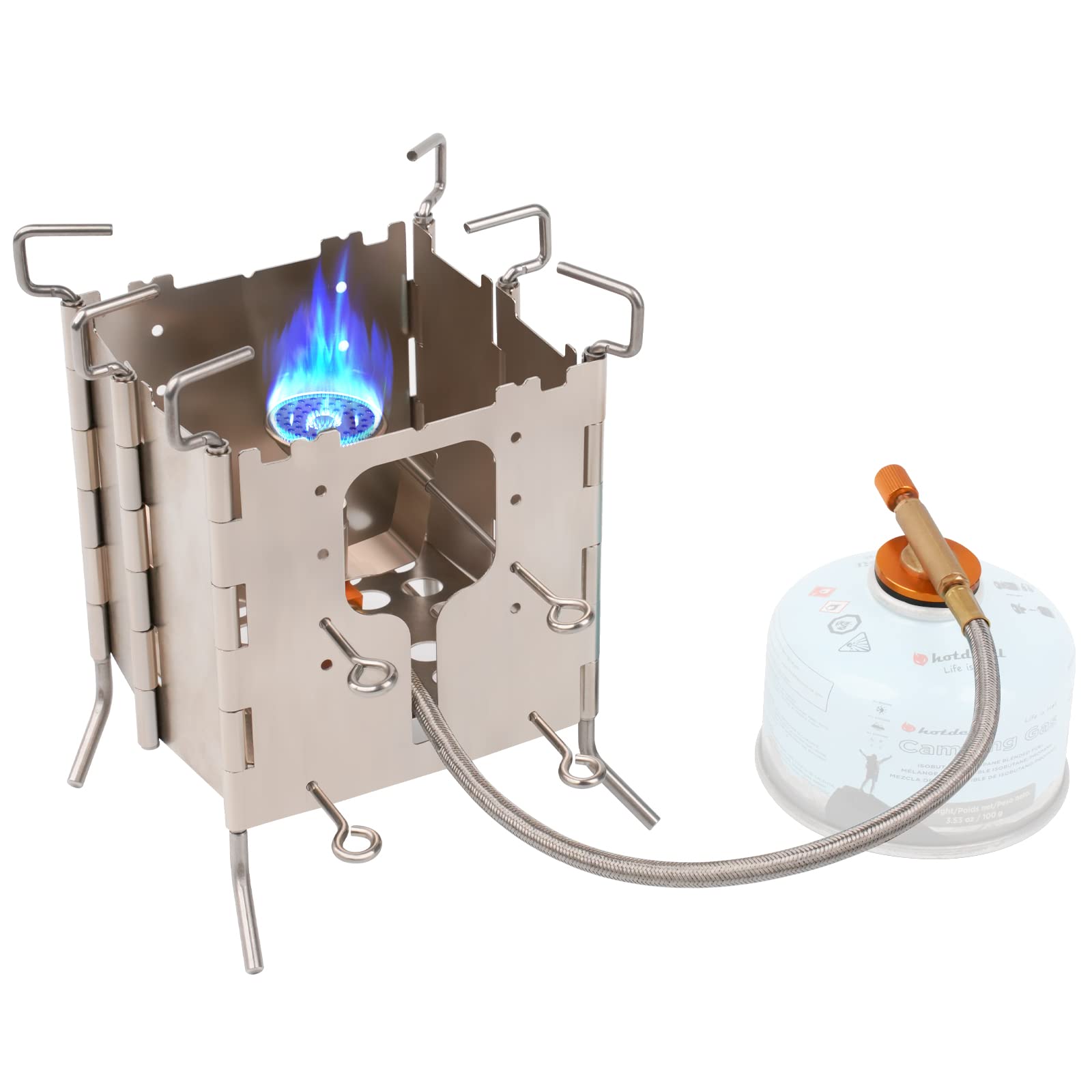 Amazon.com: HOTDEVIL Camping Solo Stove-Stainless Multi-Fuel Folding, Camp  Backpacking Stove, Portable Wood Propane Stove for Picnic BBQ Cooking,  Burning, Camp, Hiking, Hunting, Traveling, Survival, Emergency : Sports u0026  Outdoors