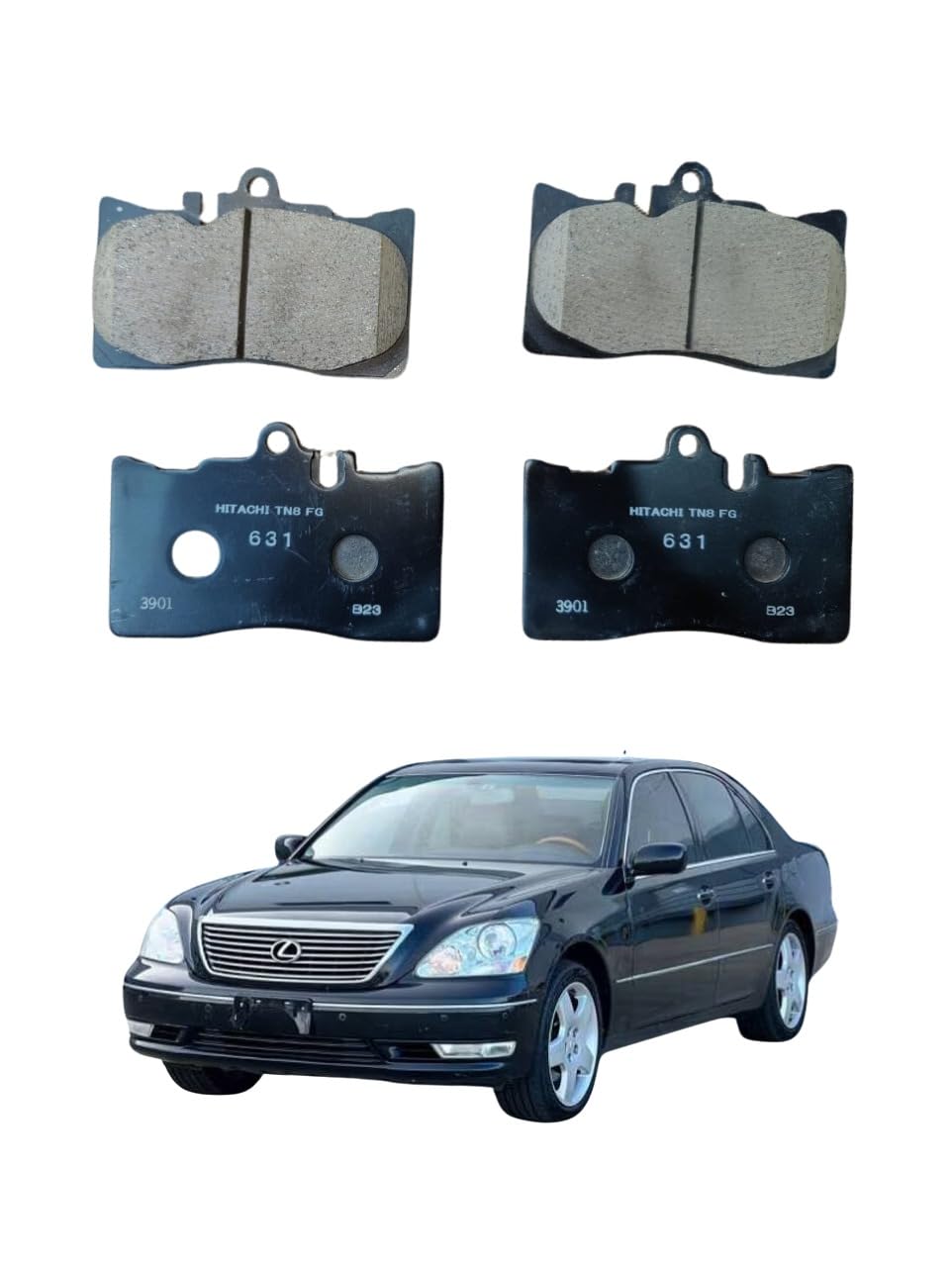 HITACHI Made in Japan HF631 Premium Brake Pads for Model Lexus LS 430 2000 TO 2006 (Front) – High Performance and Smooth Braking