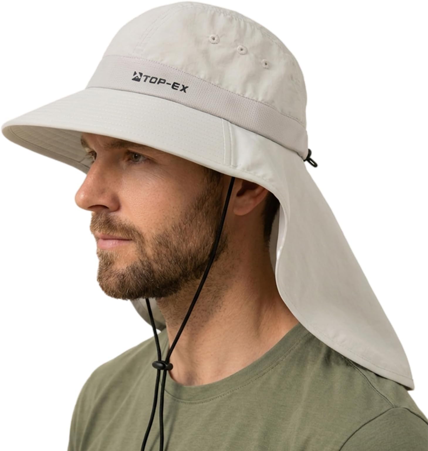 TOP-EX Cooling Sun Hat with Neck Flap – UPF 50+ Wide Brim Breathable Hat for Hiking, Fishing & Big Heads