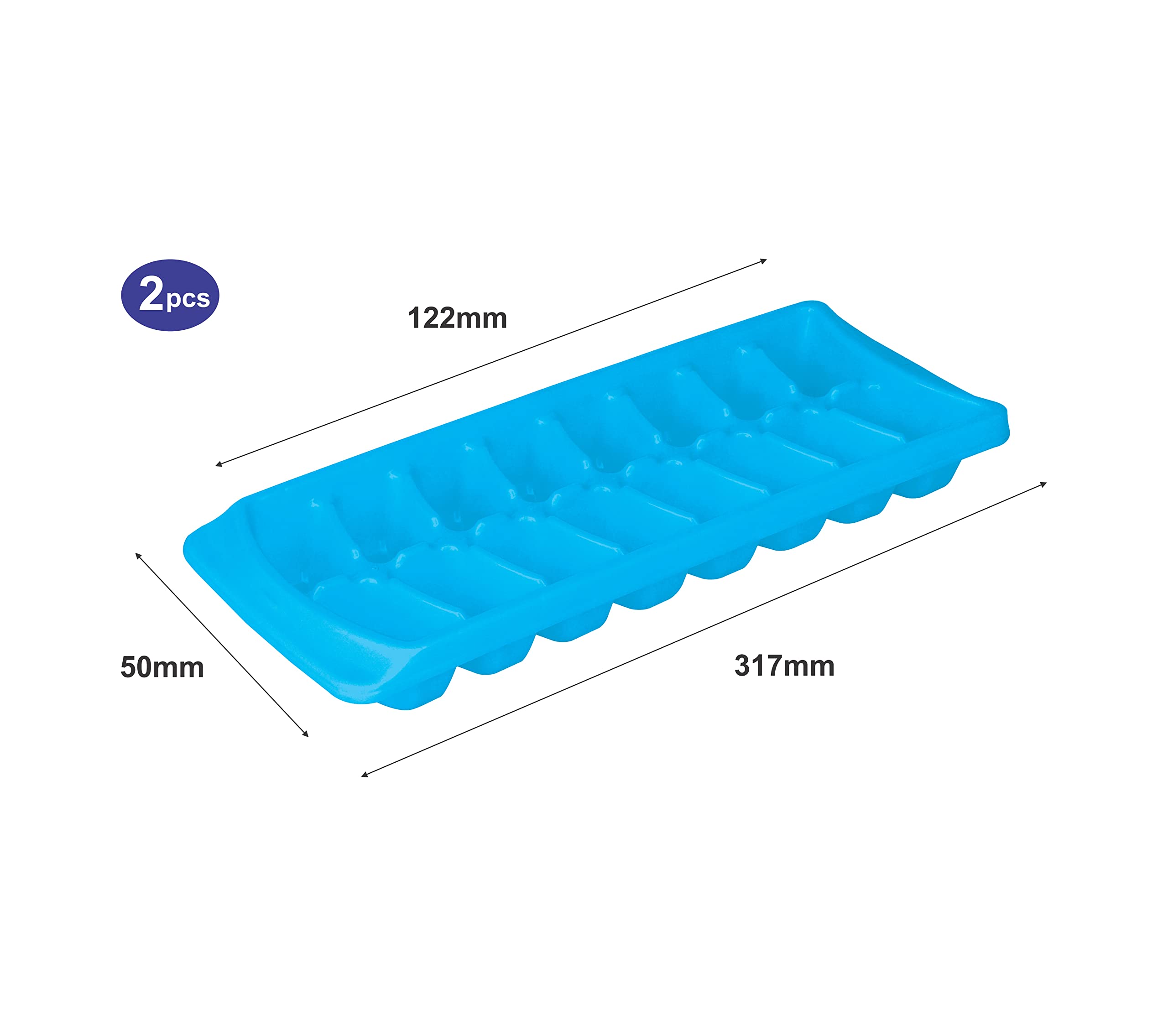 PRINCEWARE Plastic Ice Cube Tray, 2-Pieces,Blue - Image 4 thumbnail