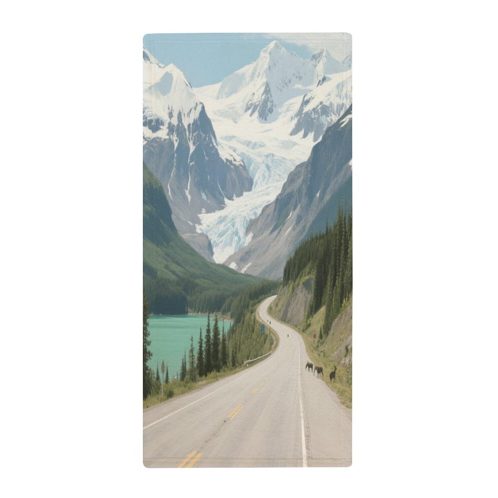 Fekiloot Style Icefield Highway Towels For Bathroom, Bath Towels 13.8 X 28.7 Inch, Hand Towel Multipurpose Use As Bath Fitness, Bathroom, Shower, Sports, Yoga Towel