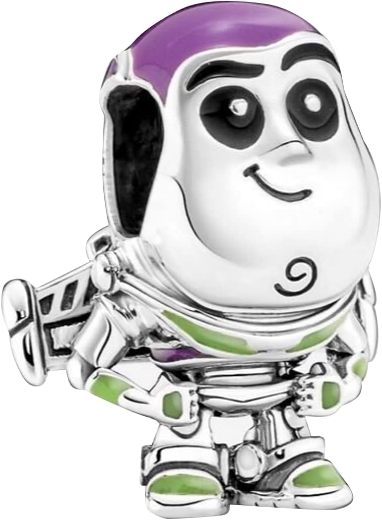 Beads R UsToy Story Fearless Space Ranger Buzz Lightyear Bead in Sterling Silver S925 and Enamel, Compatible with European style Charm Bracelets
