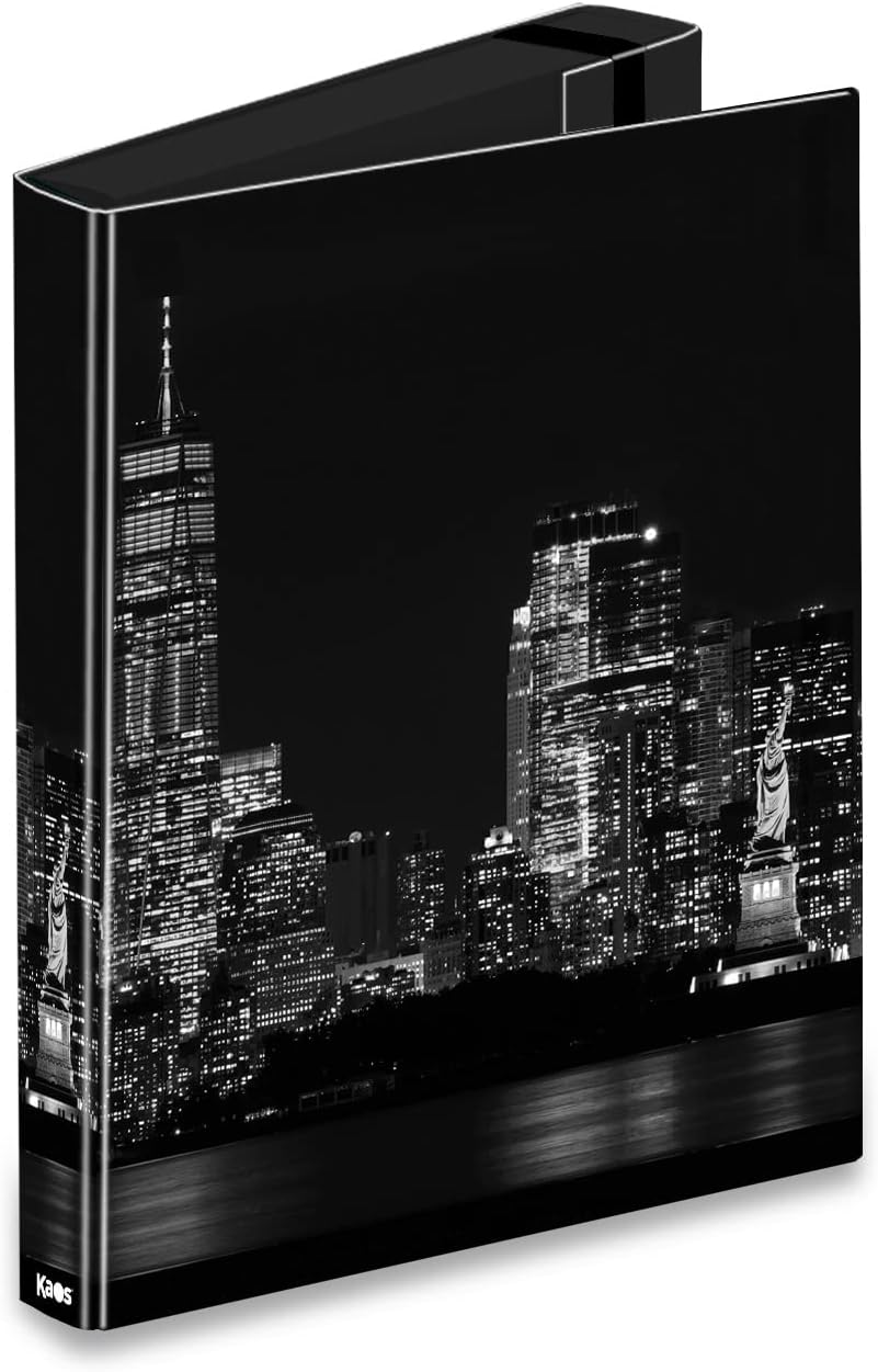 Kaos Project Folder Spine 7 cm - New York - Statue of Liberty - for Home, Study and Office - Unit Size 7x26x34 cm