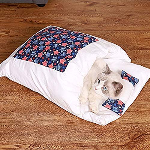 Tapis de chat chaud et moelleux : lit de chat fermé lavable rouge L
