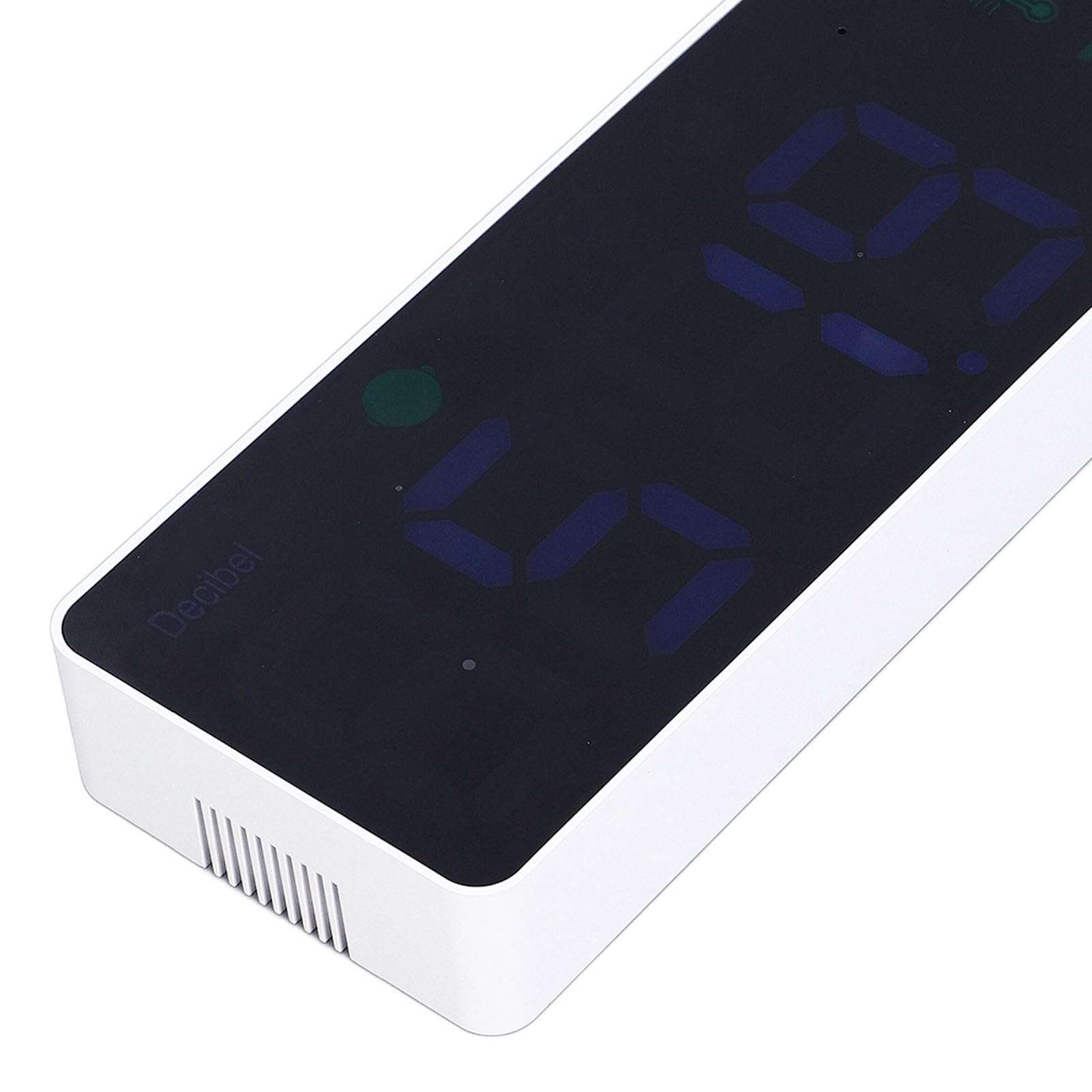 DM1306D Miernik Decybeli 3 w 1, Miernik Poziomu Dźwięku 30-130 DBA, Montowany na ścianie Monitor Poziomu Hałasu LED z Higrometrem i Termometrem, Bateria w Zestawie