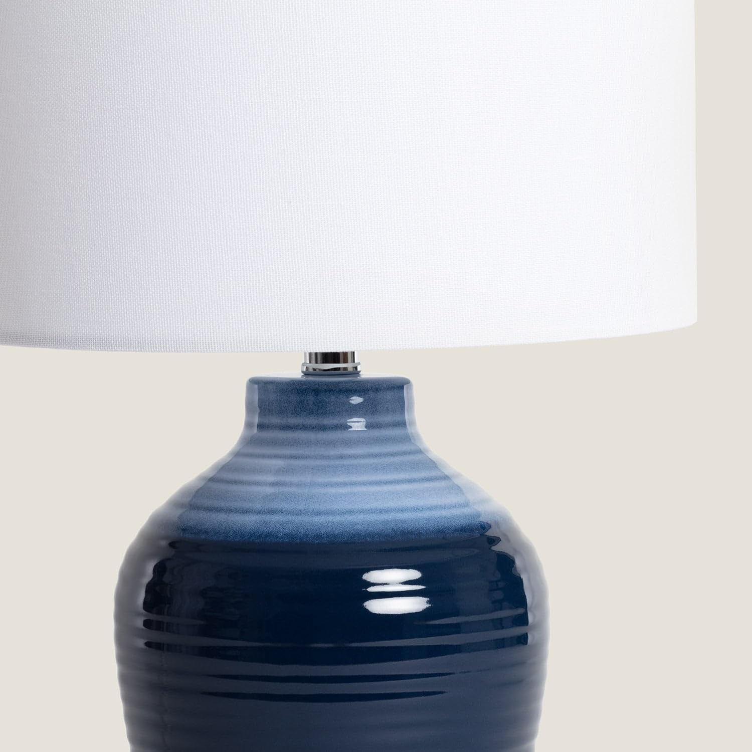LEDKIA Lampada da Tavolo Ceramica Botijo Azzurro Scuro