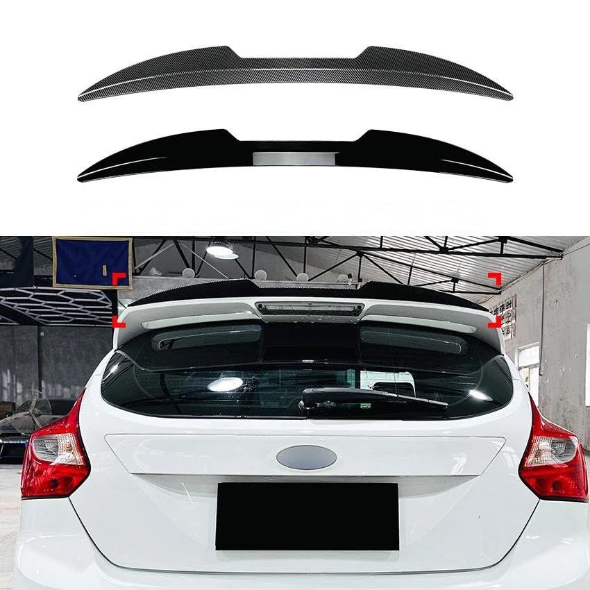 Becquet Arrière Pour Ford Focus III (2011-2018) - ABS/fibre Carbone, Adhésif 3M - Style Sport, Installation Non Destructive