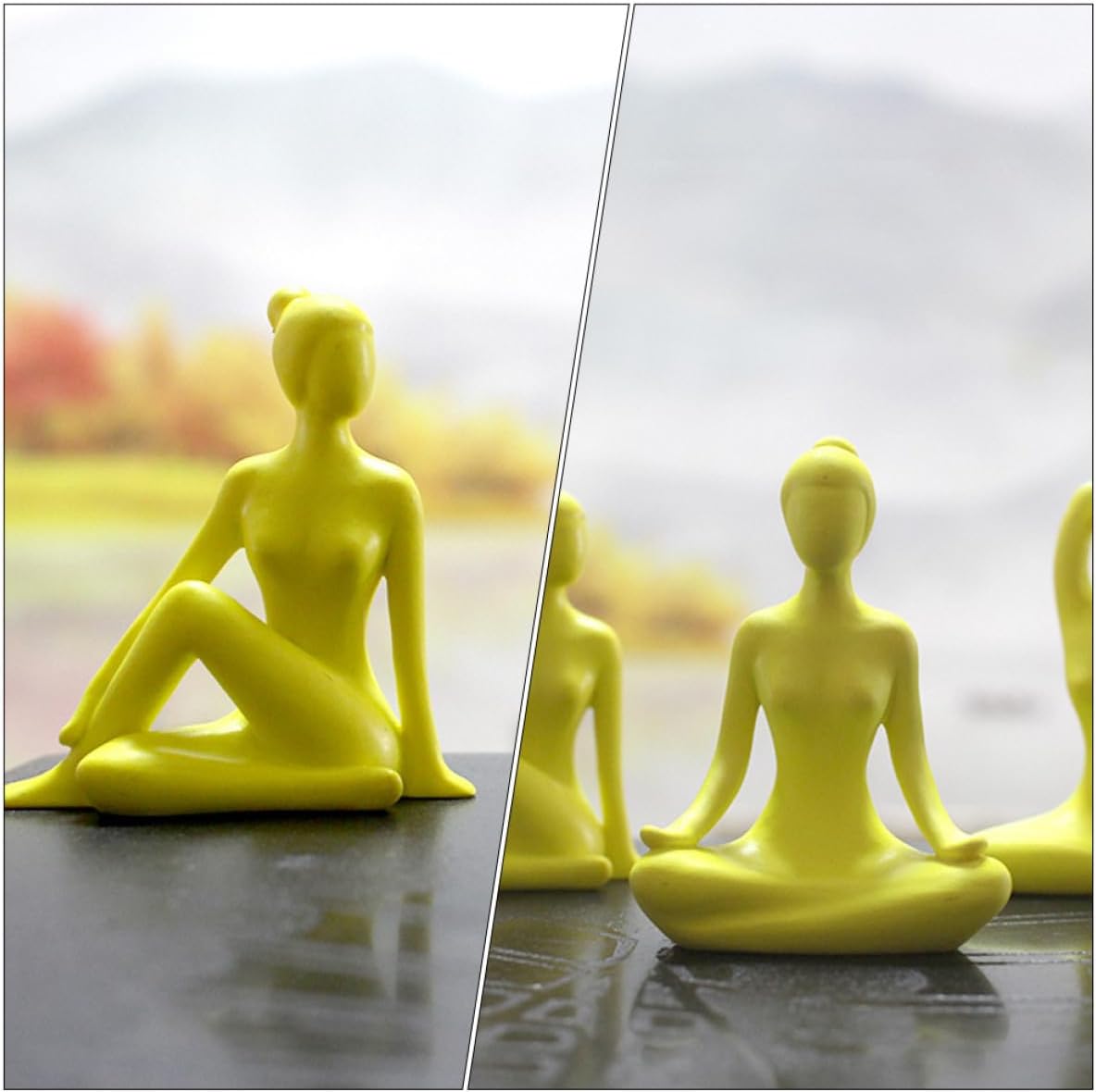 5Pcs Yoga Figurine Ornaments Resin Set for Indoor Desktop Decoration image 4