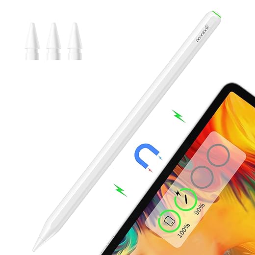 GOOJODOQ 13th GD13 Stylus Pen mit Kabellose Ladefunktion,Tilt & Palm Rejection,Aktiver Stylus Pen Kompatibel mit iPad Pro 12.9(3/4/5/6),iPad Pro 11(1/2/3/4),Air 5/4th,iPad Mini 6th