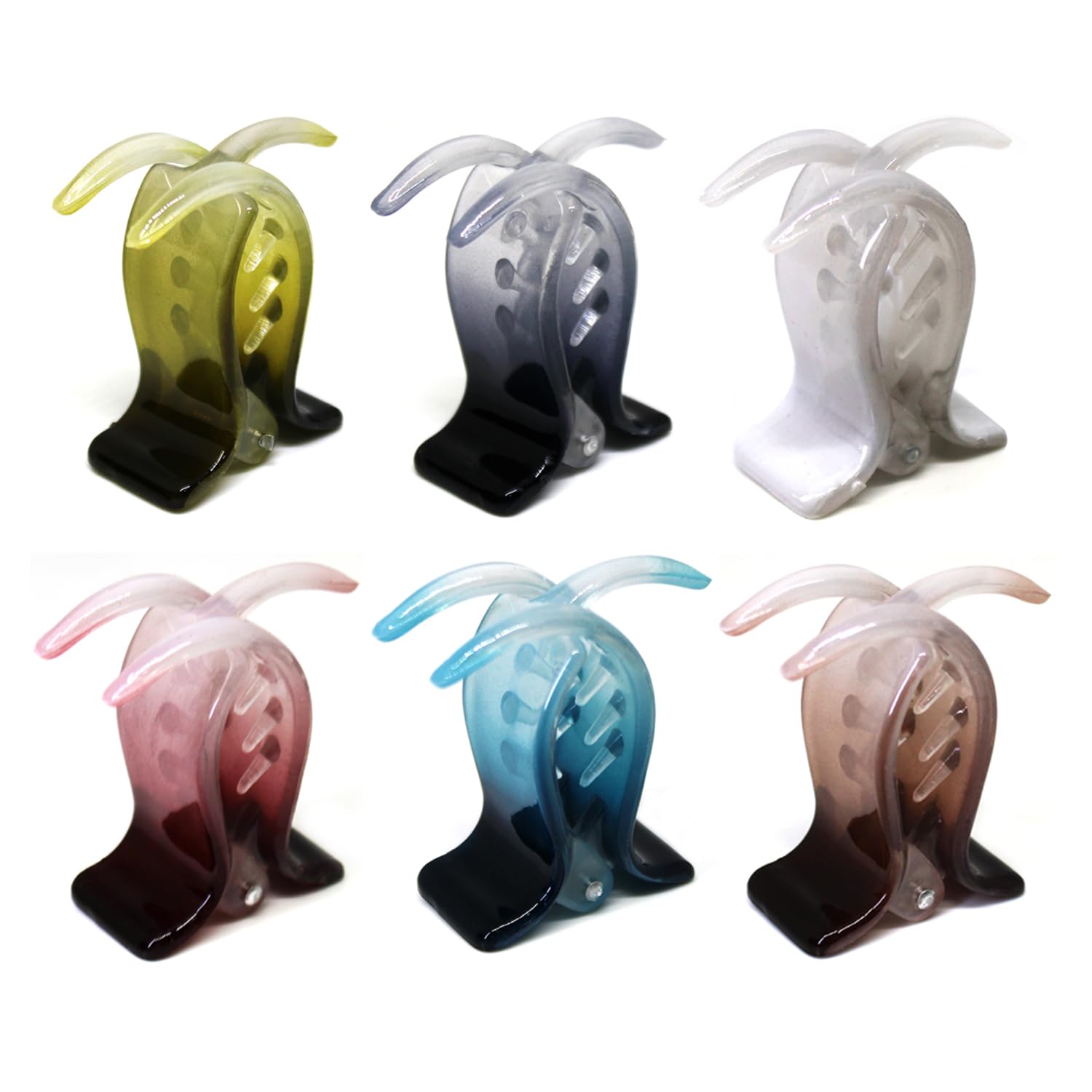 Nsb Herbals Multicolour Acrylic Material Medium Size Casual Wear Butterfly Clips/Claw Clips/Hair Clutchers Clips with Tight Grip for Women And Girls (Pack Of 6)