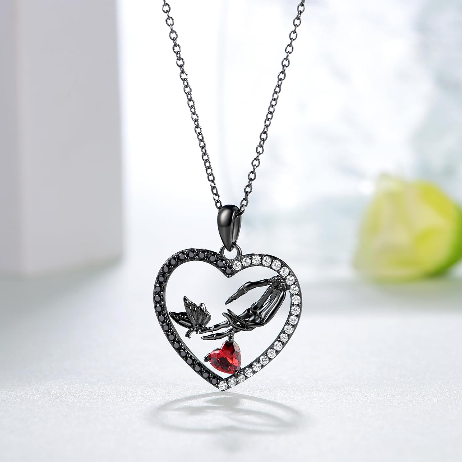 Gothic Bat/Skeleton/Cross/Butterfly/Snake Necklace for Women 925 Sterling Silver Halloween Pendant Necklaces Goth Accessories Vampire Jewelry Gifts Ideas for Girls - Image 6