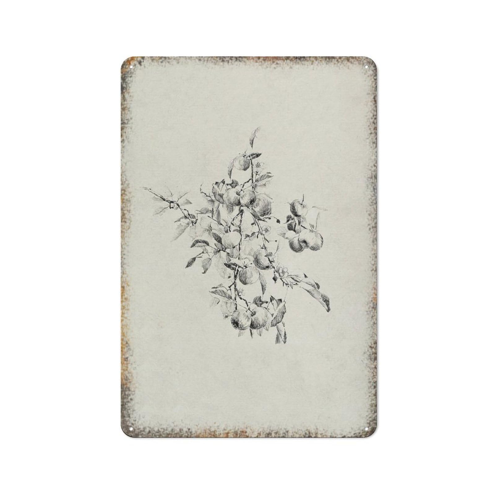Vintage Tree Summer Farmhouse Neutral Decor Yard Fence Garage Wall Decor 8 * 12inch