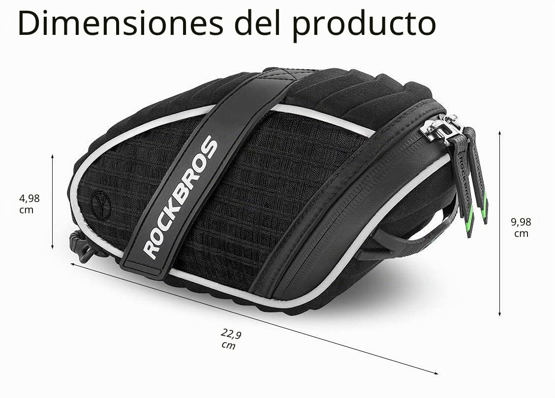 ROCKBROS Bolsa Sillín de Bicicleta Alforja bajo Asiento para MTB Bicicleta Carretera Bolsa Porta Herramientas, Negro/Rojo