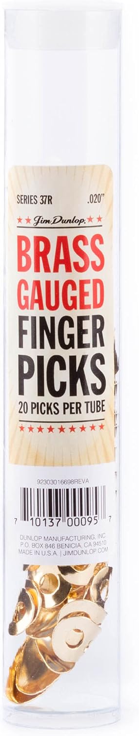 JIM DUNLOP 37R.020 Brass Fingerpicks, .020", 20/Tube