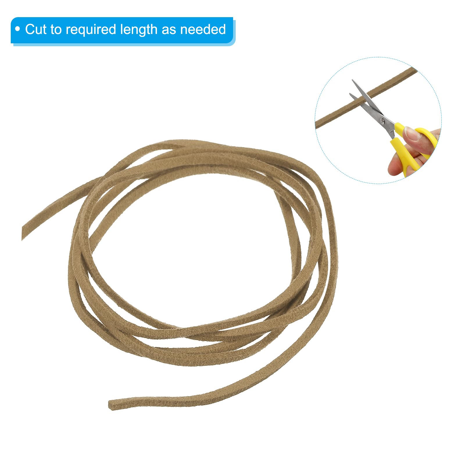 PATIKIL 5.5 Yards x 3mm Faux Suede Leather Cord, Leather Lace String for Bracelet Necklace Beading Making DIY Crafts, Khaki - Image 3