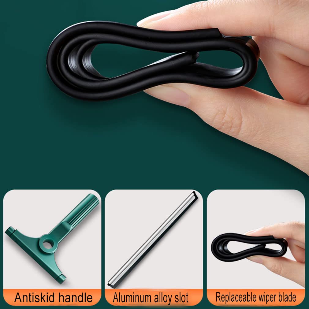Limpia Cristales Ventanas con 150cm Poste Extensible Herramienta de Limpieza de Ventanas con Paño de Microfibra Cepillo para Limpiar Ventanas, Vidrio, Automóvil, Ducha (25cm)