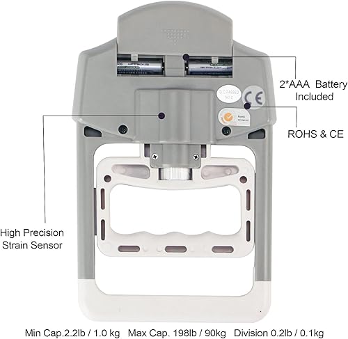 Miniatura 8 de Handeful Probador de fuerza de agarre, dinamómetro digital para medición de mano, captura automática electrónica de antebrazo y dedo de potencia de