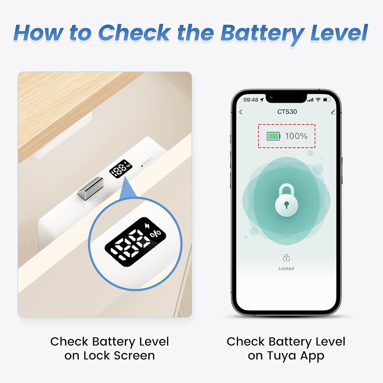 Lokko Smart Hidden Cabinet Lock, Tuya Bluetooth RFID Keyless Drawer Lock, No Drill Adhesive Security Lock for Liquor Cabinet, Dresser, Nightstand, Jewelry, File Cabinet, Home Rental & Office Use