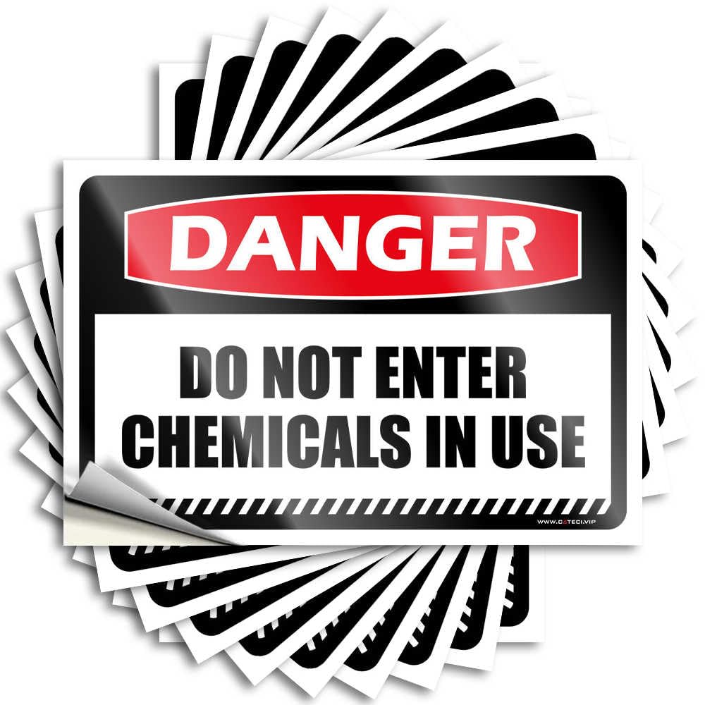 Decals Mimosa Bar Decor Durable Vinyl - Danger Do Not Enter Chemicals in Use Bottle for Earth Use(8X12CM)