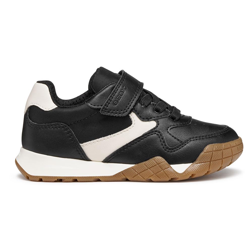 Geox Junior J Rann-E Boy Sneakers, Black/Lt Ivory, 37 EU