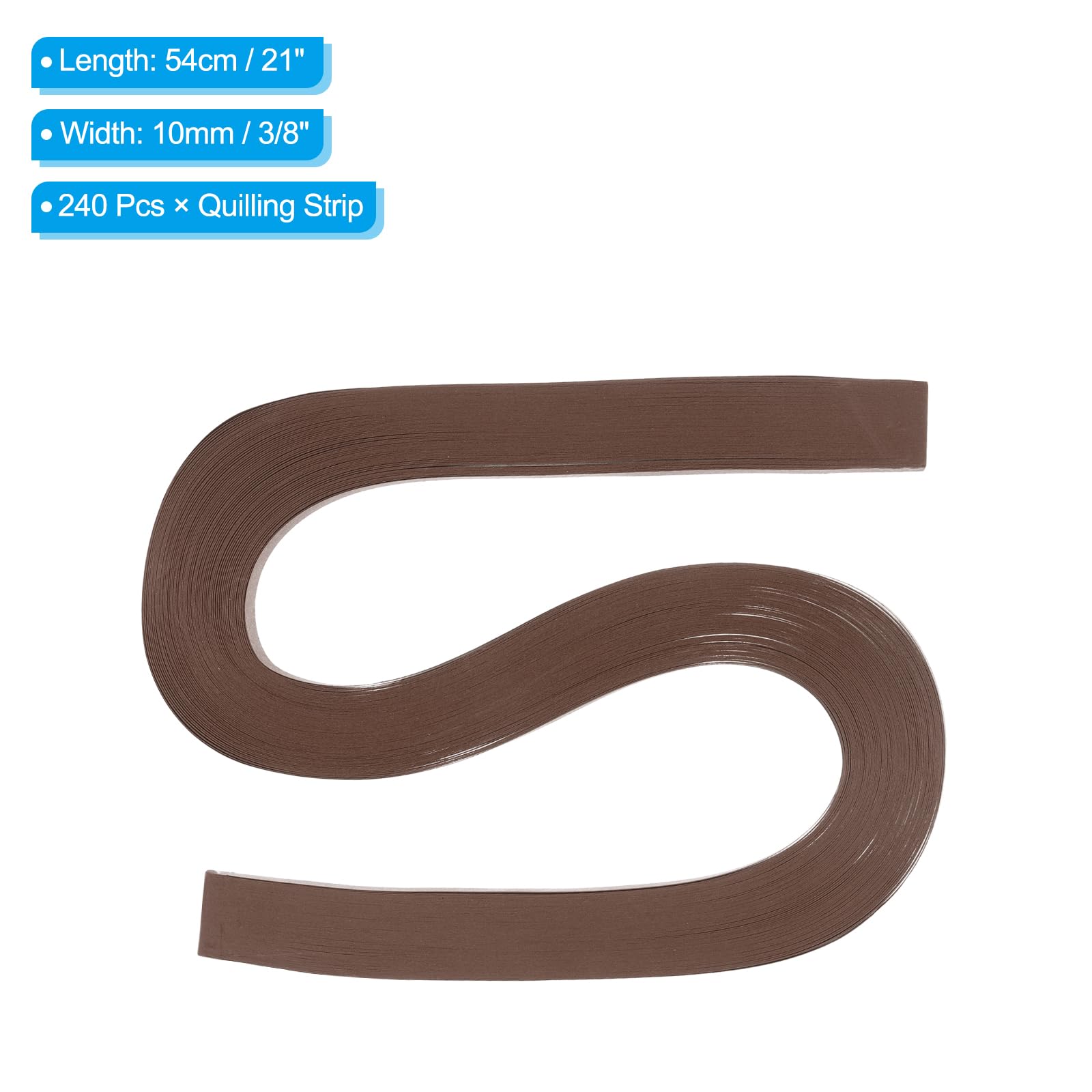 PATIKIL 240pcs Quilling Strips Paper 10mm(3/8") 54cm Origami Paper Quilling Strip for Art DIY Hand Craft Christmas Dark Coffee - Image 2