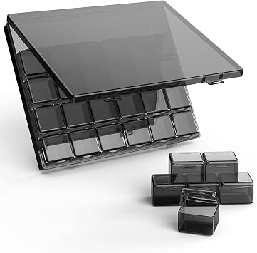 30 Packs Plastic Stackable Organizer Container with Lids, Mini Containers for Beads, Glitter, Slime, Paint or Seed Storage - Black Black