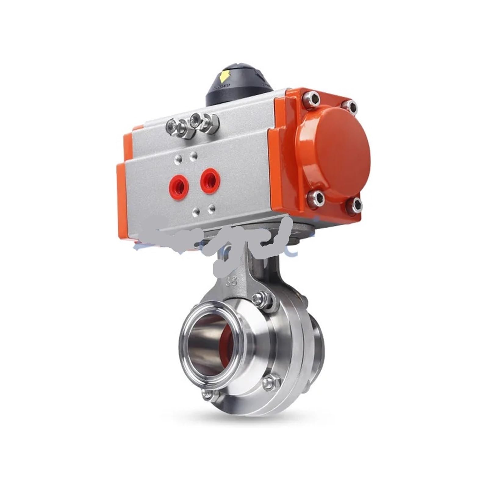 SWEWDSQG 4" Single Acting Stainless 316 Tri Clamp OD 119MM Silicone Seal Pneumatic Butterfly Valve