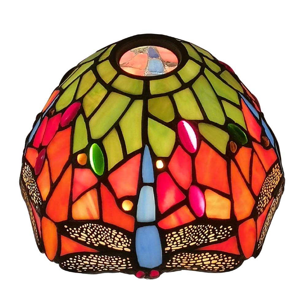 Premium Tiffany Style Dradonfly Replacement Wall Lamp and Pendant/Reading/Chandelier Light Lampshade, E-NTA038-U, 8-Inch, Pack of 1 by Nobeiyi Lighting