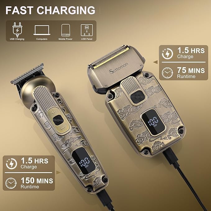 Miniatura 5 de Afeitadoras de papel de aluminio para hombres, recortadora de barba, maquinilla de afeitar eléctrica para hombres, kit de afeitado de cabello de