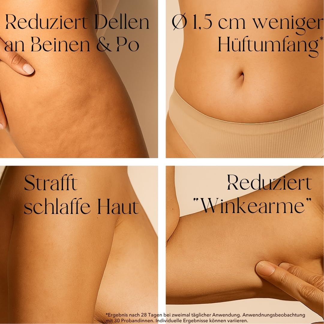 mellow NOIR Body Contour Cream 200ml – Körpercreme gegen Cellulite und Schlaffe Haut – Für feste Konturen an Bauch, Beinen und Oberarmen – zieht schnell ein ohne zu fetten – Naturkosmetik - vegan