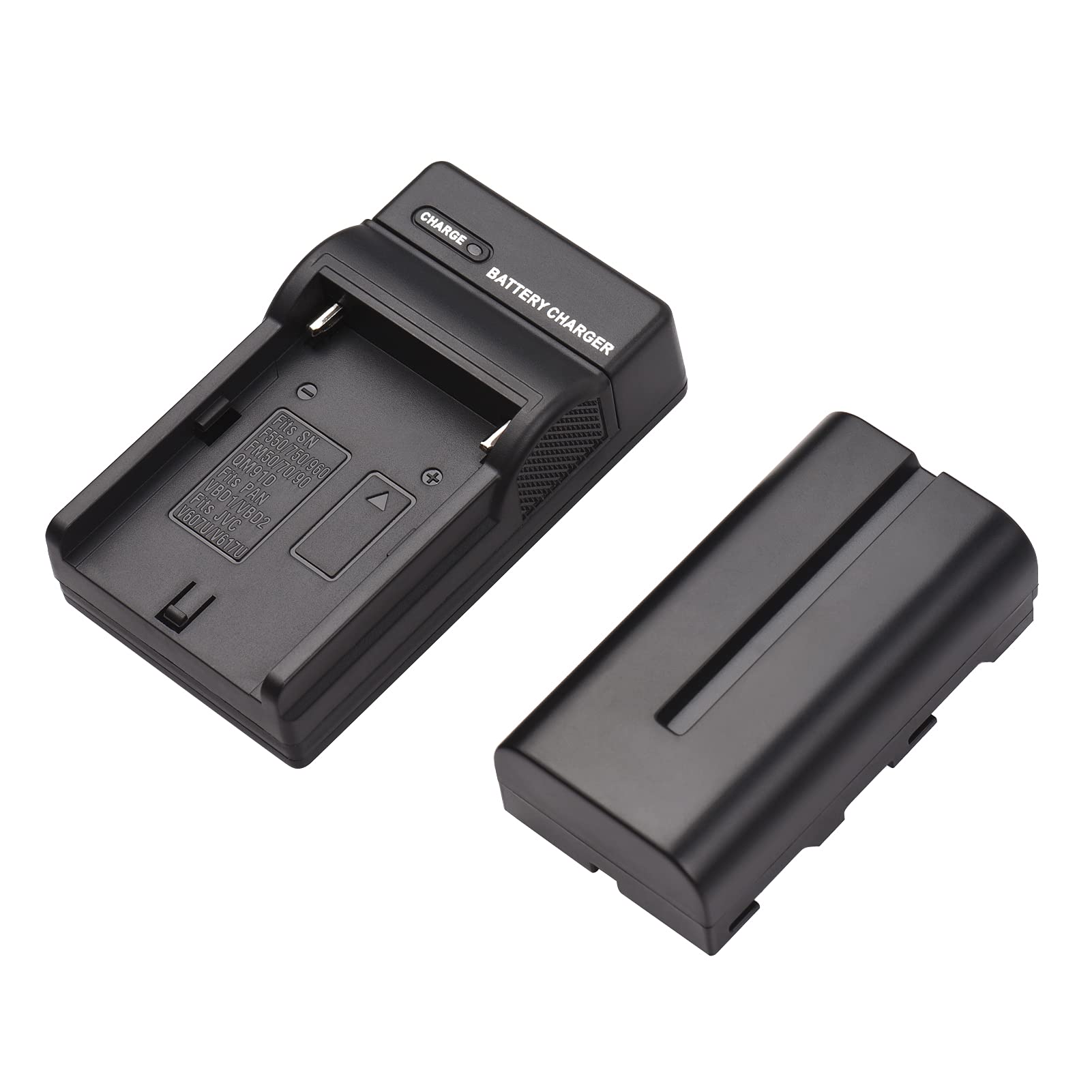 NP-F550/ NP-F570 Camera Battery and Charger Kit 1PC 7.2V 2600mAh Large Rechargeable Battery with USB Cable Replacement for SONY NP-F550 F570 F750 F770 F960 F970