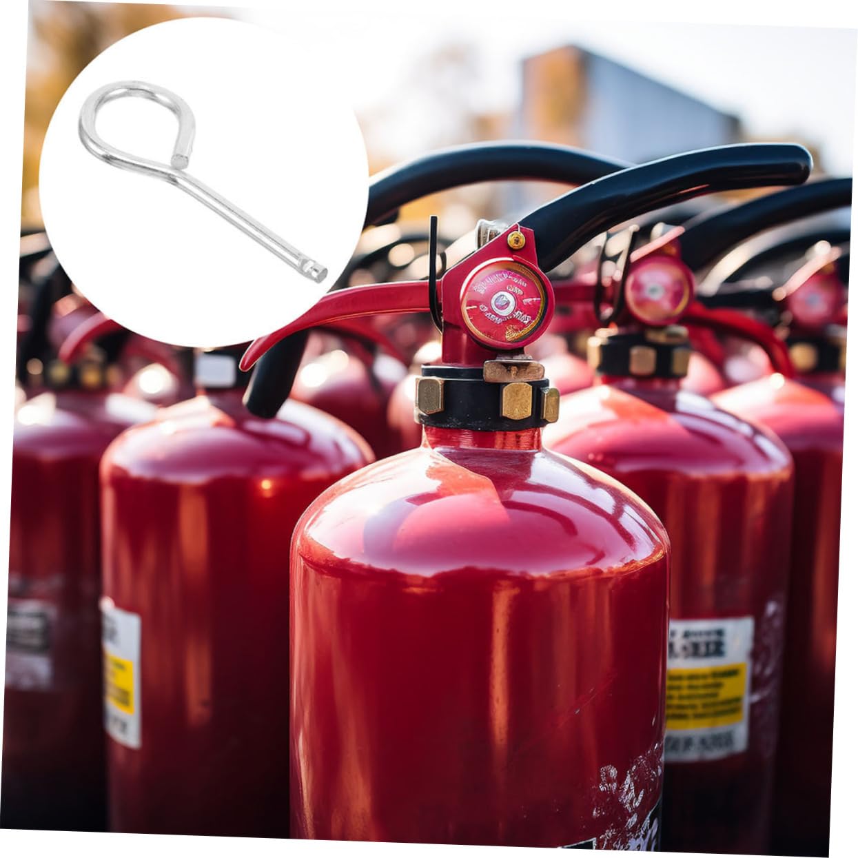 WOONEKY 200 Piezas Pestillo Para Extintor De Incendios Pasador De Seguridad De Acero Inoxidable Pasador De Retención De Repuesto Para Extintor De Vehículos Automático