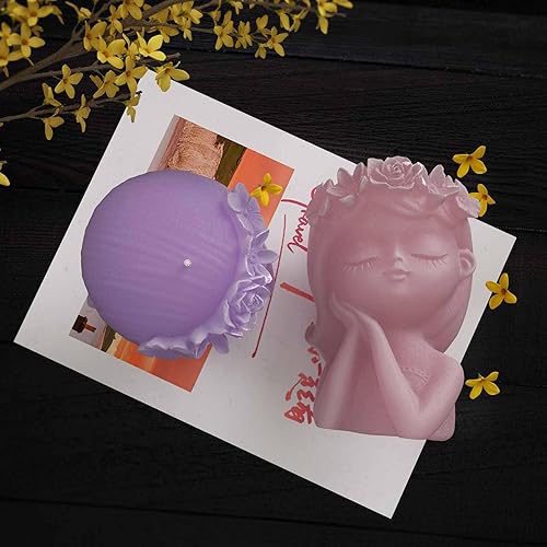 Miniatura 4 de Molde de rosa para niña, molde para diadema de rosa, molde de vela para niña, molde de fundición de resina, moldes de silicona para velas para