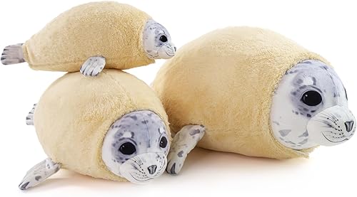 Miniatura 6 de Chubby Blob Young Seal - Almohada de peluche suave, lindos animales de peluche del océano, decoración de habitación, muñeca de almohada grande de