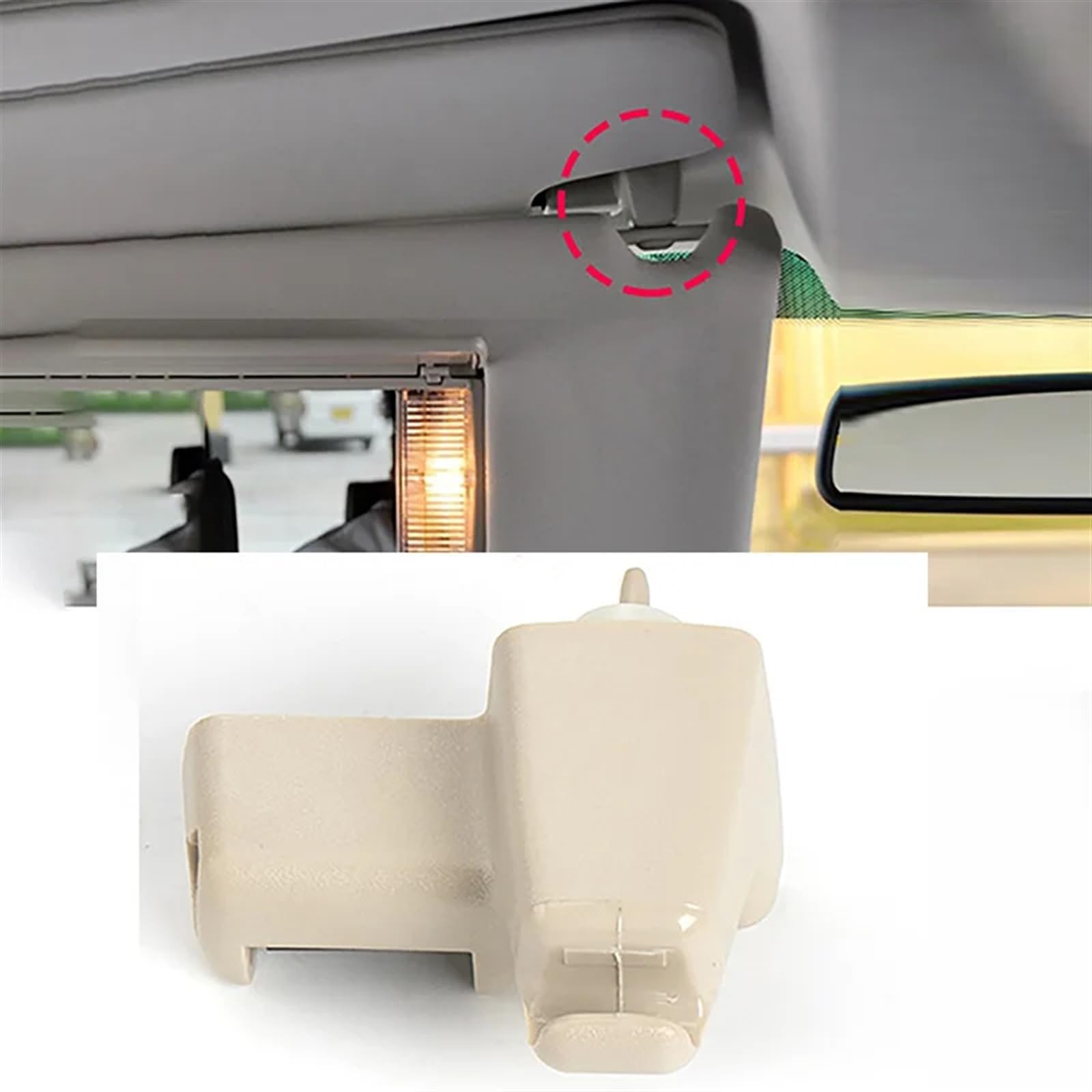 Auto Sonnenschutz EGP000050NUG Fit Für Land Für Rover L322 2003-2012 Ersatz Zubehör Auto Innen Sonnenblende Feste Schnalle Sonnenblende Befestigung Clip Polarisierte Sonnenblende(Beige,1 Paar)