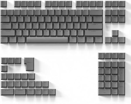 131 Keys PBT Keycaps Set, OEM Profile Double-Shot Injection Keycaps with Translucent Characters, PBT Backlit Keycap Set for 61/68/75/84/87/98/104 Layout Mechanical Keyboards gray