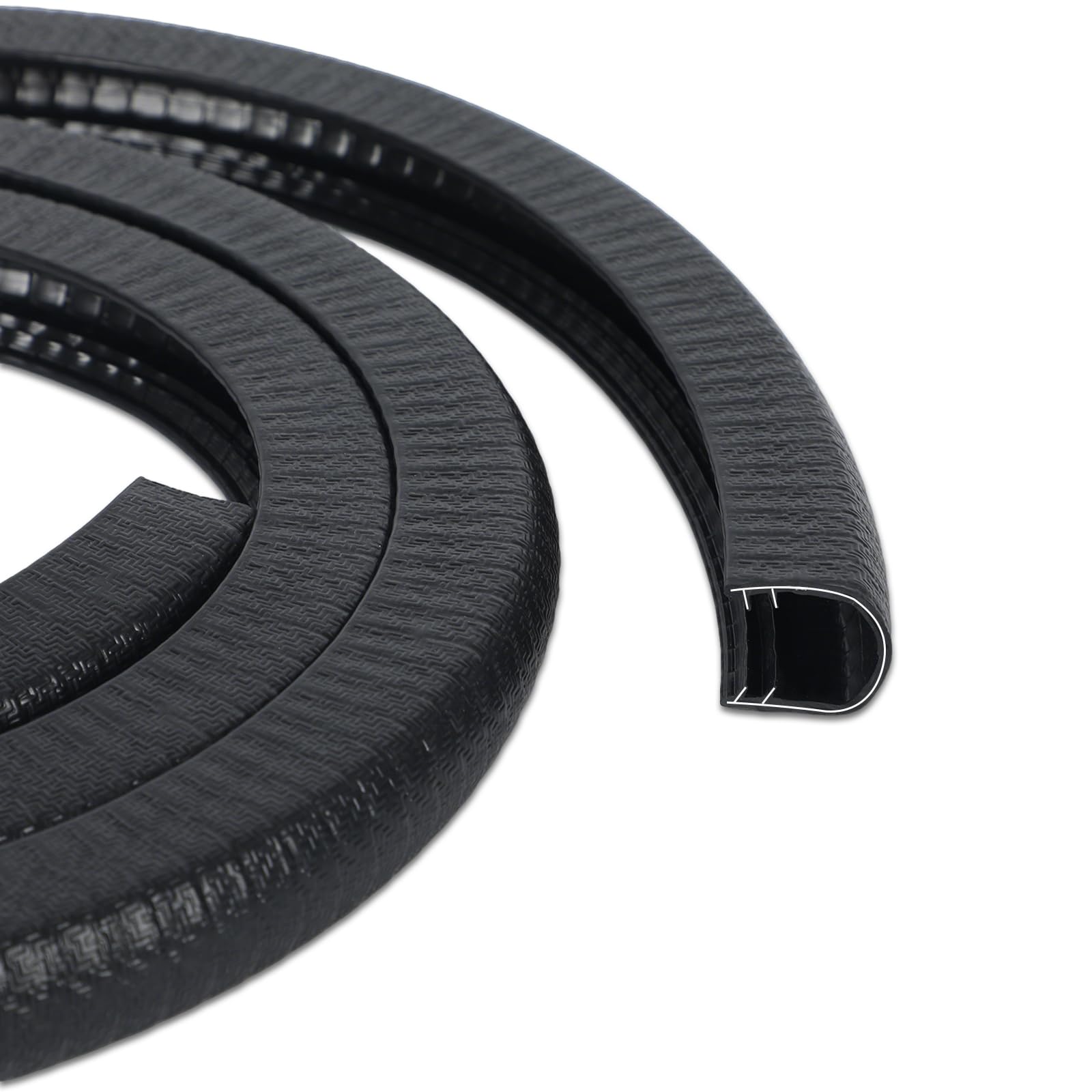 Protector de bordes para chapa, rango de sujeción de 2 cm, perfiles de goma de 6 m con clips metálicos internos, protección para bordes de puerta, perfil de goma para la mayoría de los coches