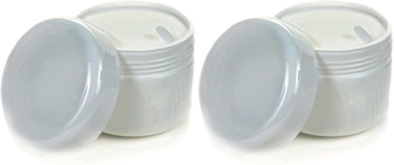Vivaplex, 24 frascos cosméticos brancos de 57 g, com revestimentos internos e tampas abauladas, V2W-24