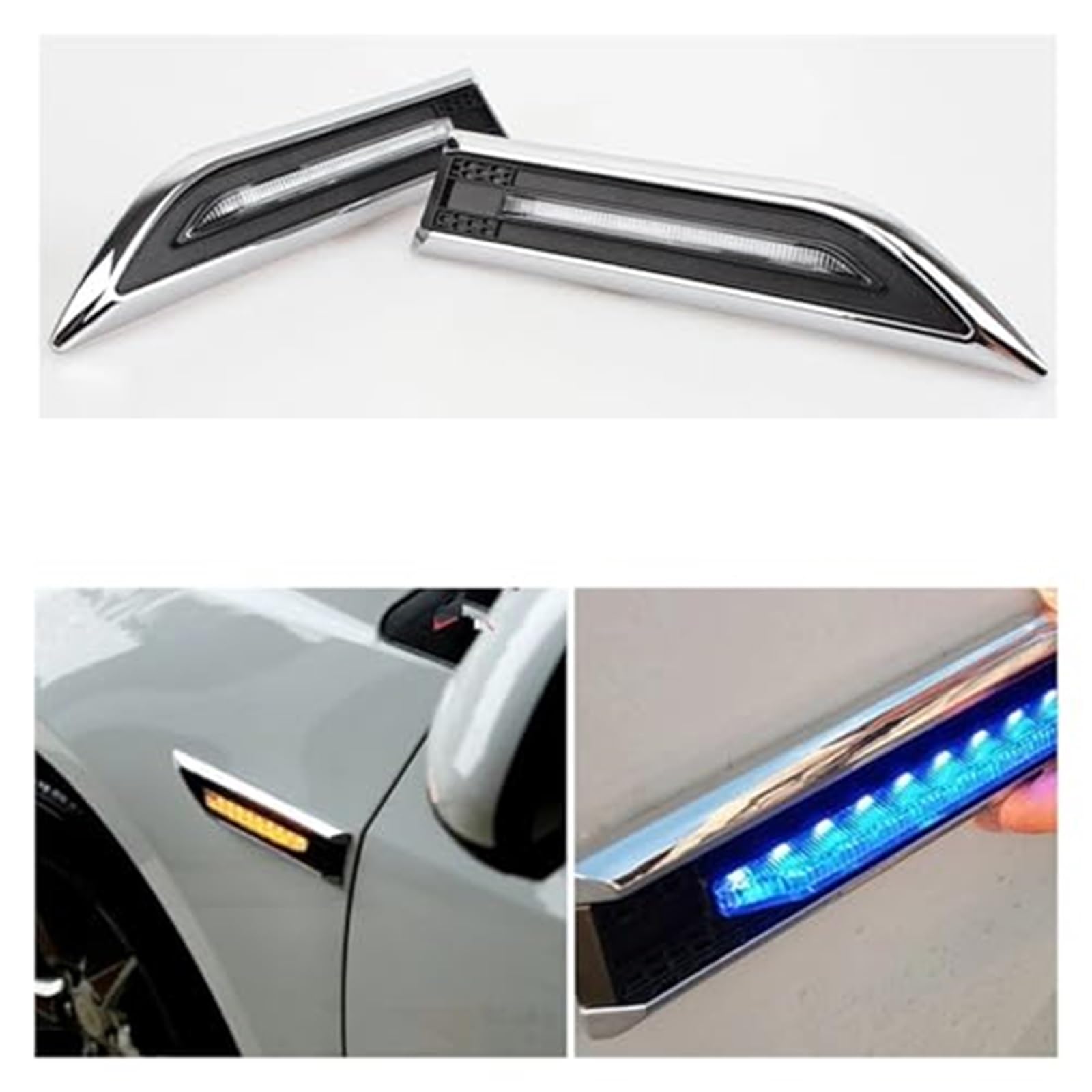 Dla chevroleta, dla Cruze, obrysowe boczne Led światła boczne Led 2 szt. lampa Led włącz światło błotnik u nas państwo lampy samochód żółty biały Lampka kontrolna samochodu(BLACK Blue)