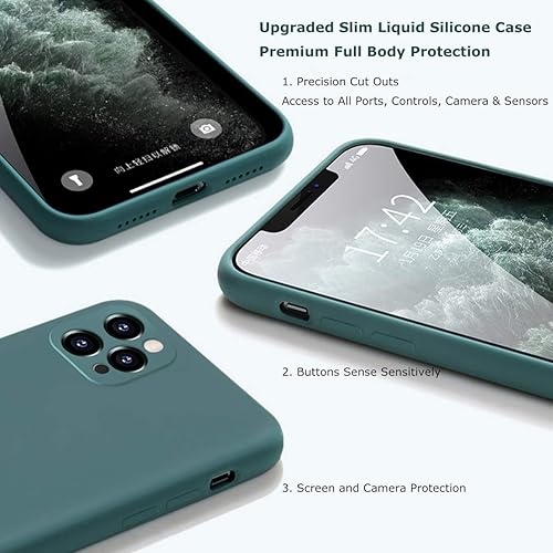 Miniatura 4 de Funda de silicona líquida a prueba de golpes para iPhone 11 Pro Max, delgada, de goma de gel suave, protección contra caídas con forro de microfibra