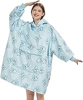 Vista 17 de Krifey - Sudadera de manta de vestir para mujeres y hombres, sudadera con capucha de manta grande de forro polar sherpa de gran