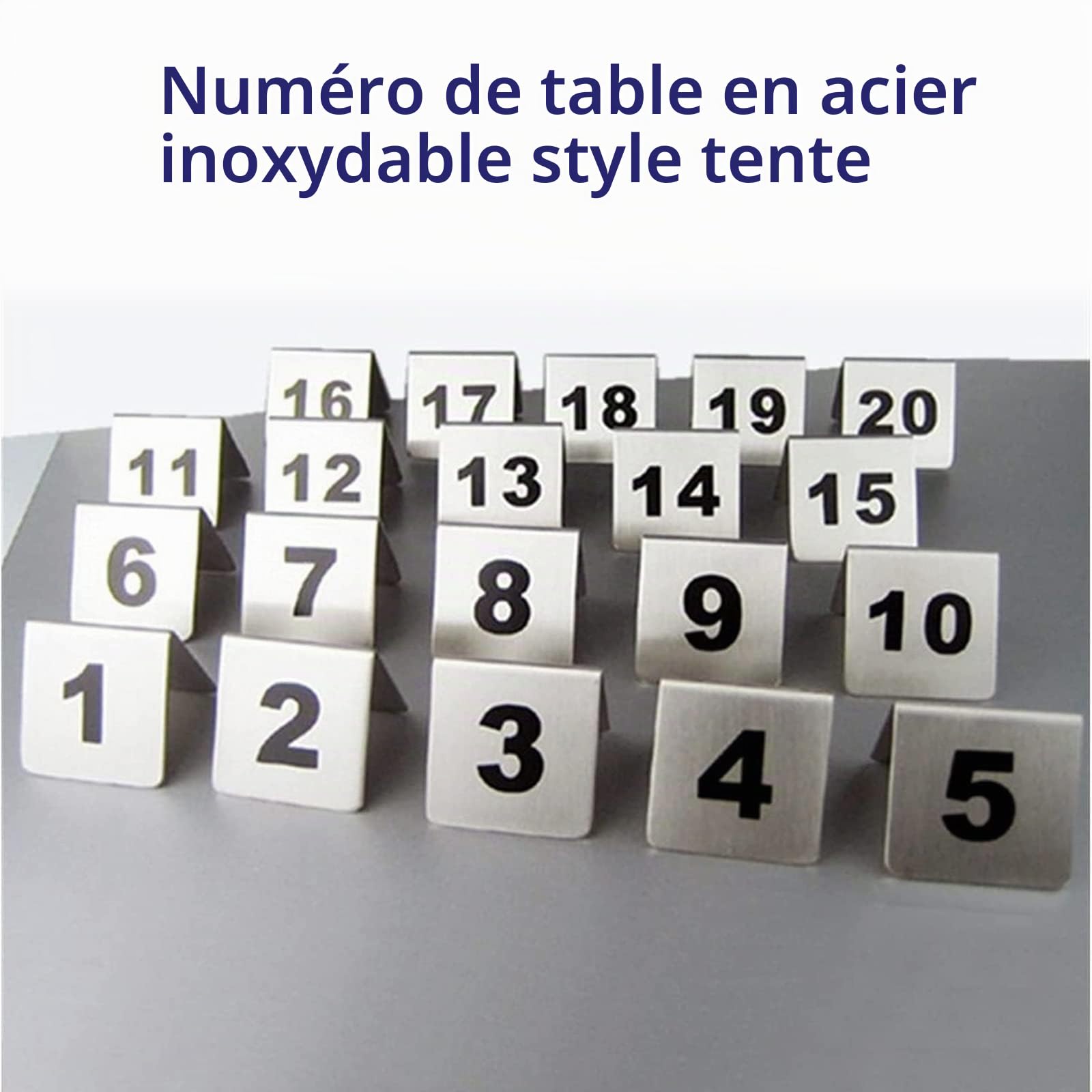 Carte De Mariage Table Numéro Plaque Panneaux De Numéro De Table En Acier Inoxydable, 1-50 1-100 Carte De Numéro De Table Double Face Pour Restaurant Cafés Bars Signes De Table De Mariage