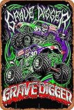 monster jam grave digger monster truck Art Fans Canvas Print Metal Tin Sign Vintage 8x12 Inch