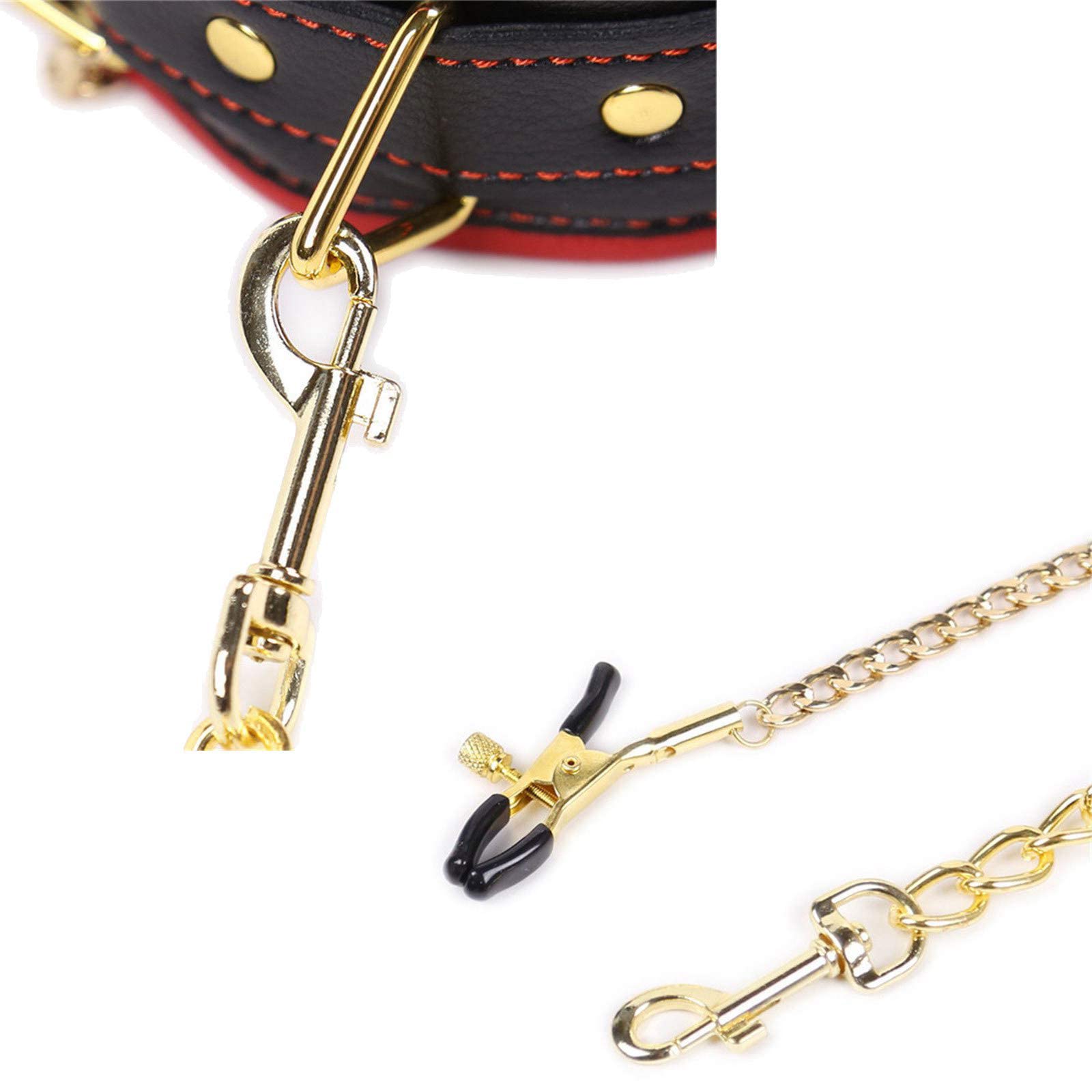 Pinces À Tétons Avec Menottes Et Collier SM Bondage Pinces À Tétons En Cuir Menottes Colliers Ensemble De Retenue BDSM Esclave Sex Toys Pour Femmes Et Hommes