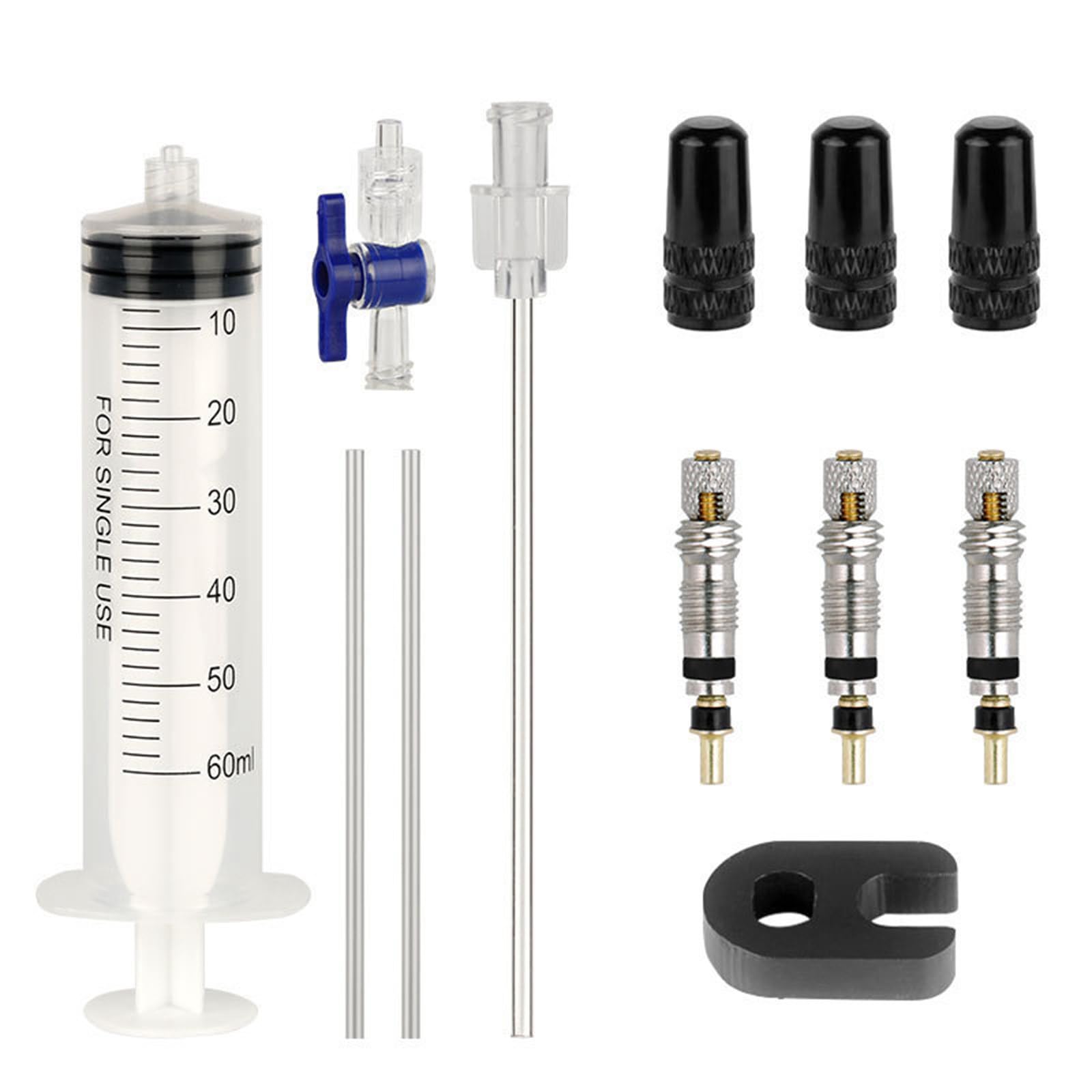 Iniettori di sigillante per Pneumatici tubeless, Kit di Riparazione per Pneumatici da Strada, Strumento per iniezione di Liquido per Pneumatici tubeless, Strumento per Riparazione di Biciclette