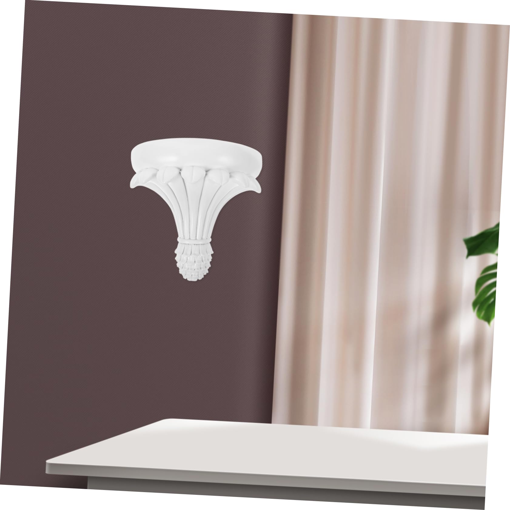 MAGICLULU Estante Flotante de Resina Blanco para Pared, Soporte Decorativo Europeo Gran Capacidad de Carga, Adecuado para Macetas y Plantas en Salón