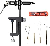 Vista 1 de LIXADA Kit de herramientas para atar moscas, 5/6 piezas con soporte de bobina de tornillo de banco para atar moscas, enhebrador, aguja, látigo