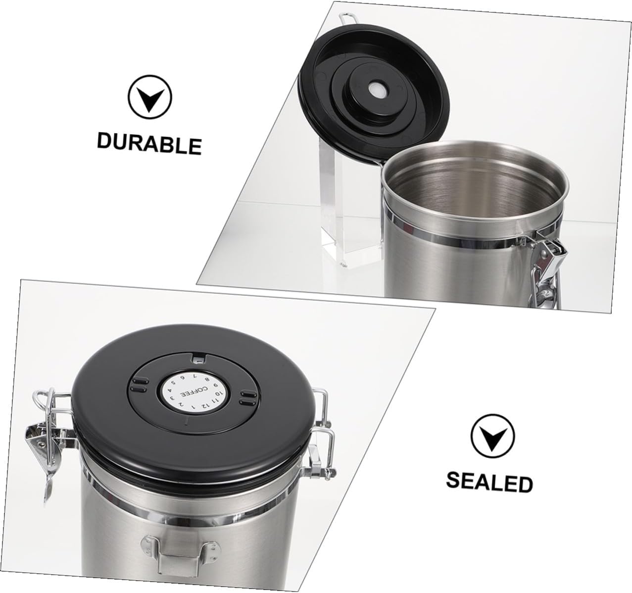 Sealed Grain Storage Container for Cat and Dog Kibble 1.8l Stainless Steel Airtight Snack Jar with Steel Scoop for Pet Food Organization