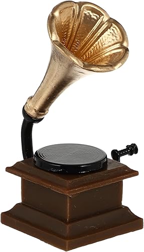 ibasenice Gramófono de simulación - Discos de mesa Fotografía Adornment Player Play Doll Room Vintage Music Figurines